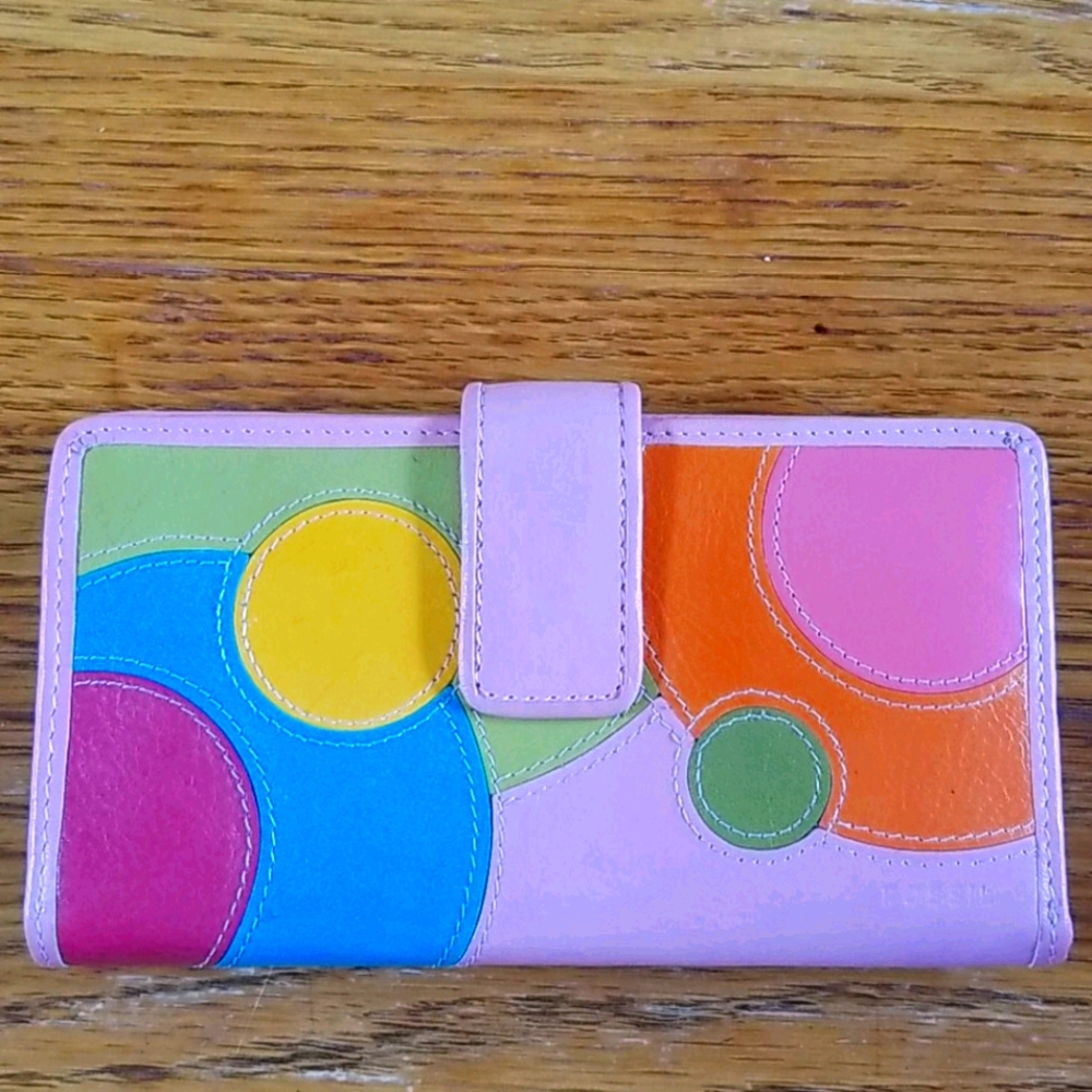 Fossil Leather Checkbook Wallet